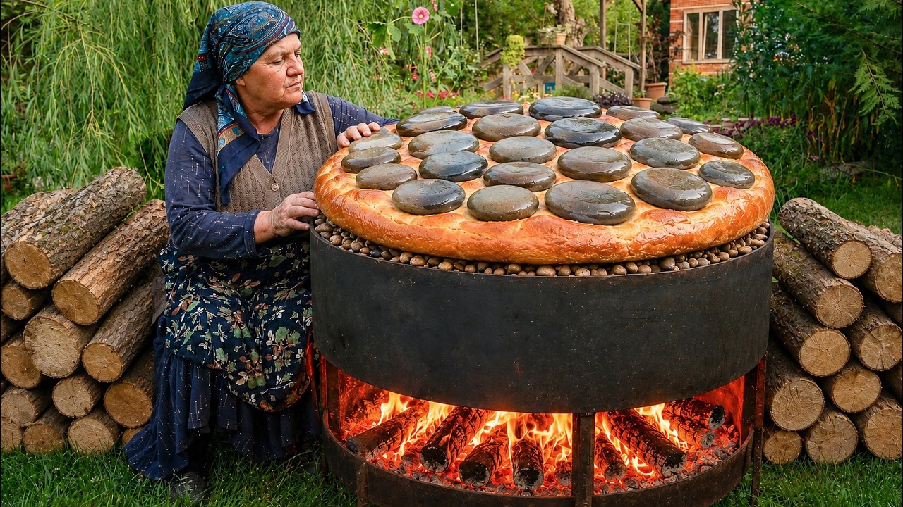 Hot Stones Meat Pie – Authentic Village Cooking 🔥🥩