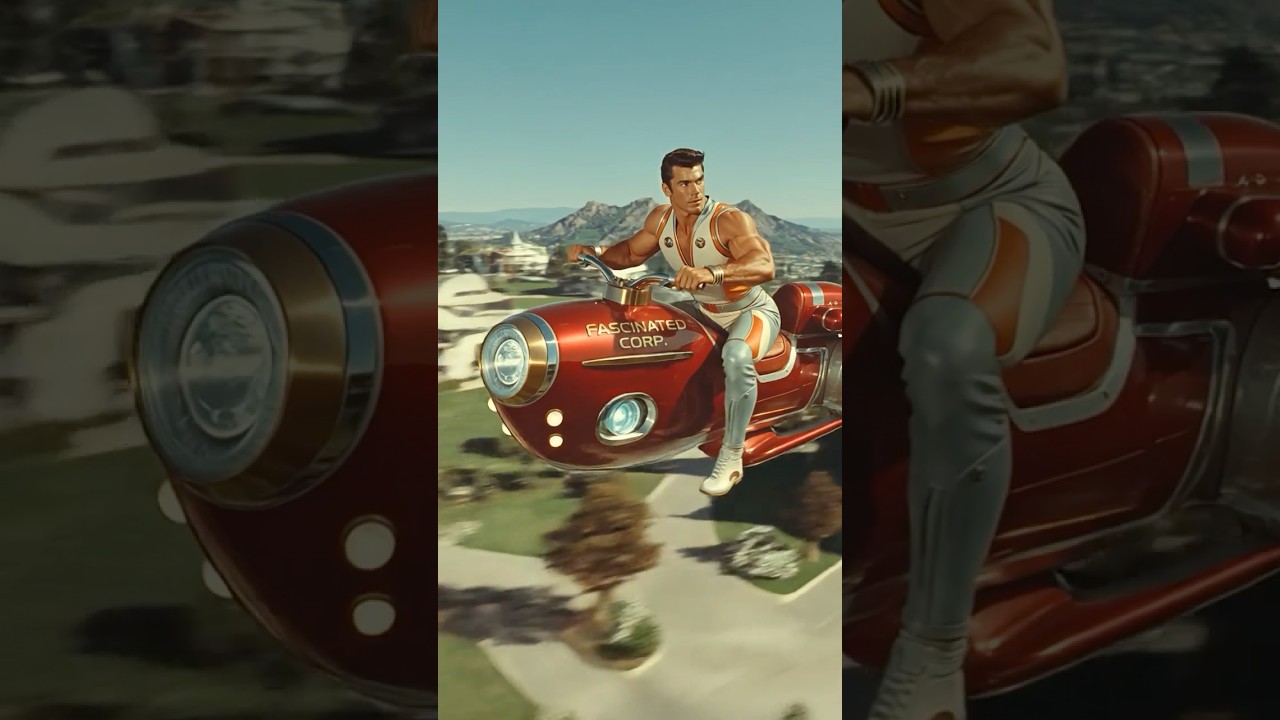 Hovercraft Racing in Retrofuturist American Suburbs | Retro Sci-Fi Short