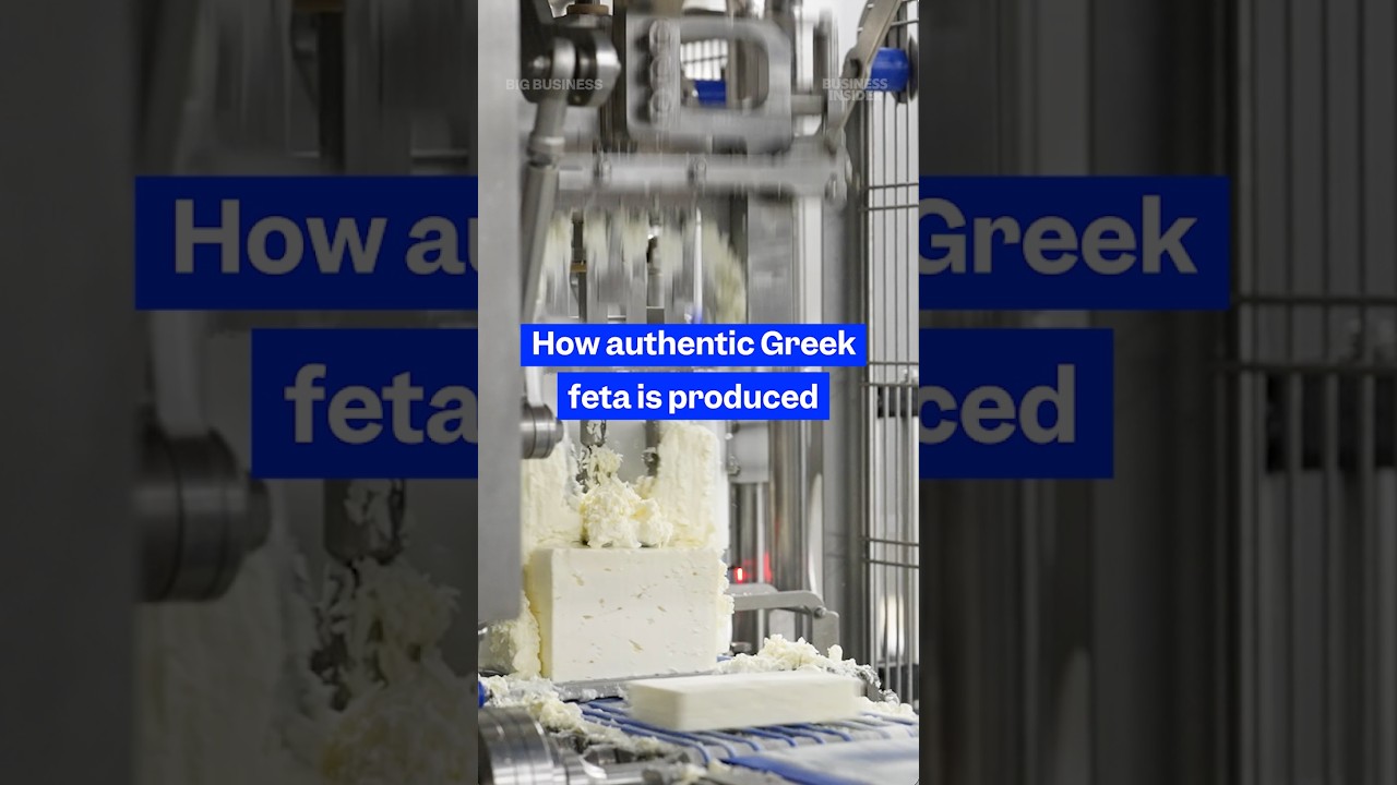 How Greek #feta gets its signature texture. #cheese #greekfood #bigbusiness