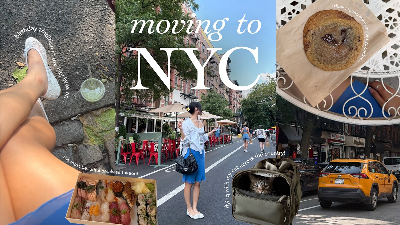 i moved to NYC with a cat and two suitcases 🍎🚕
