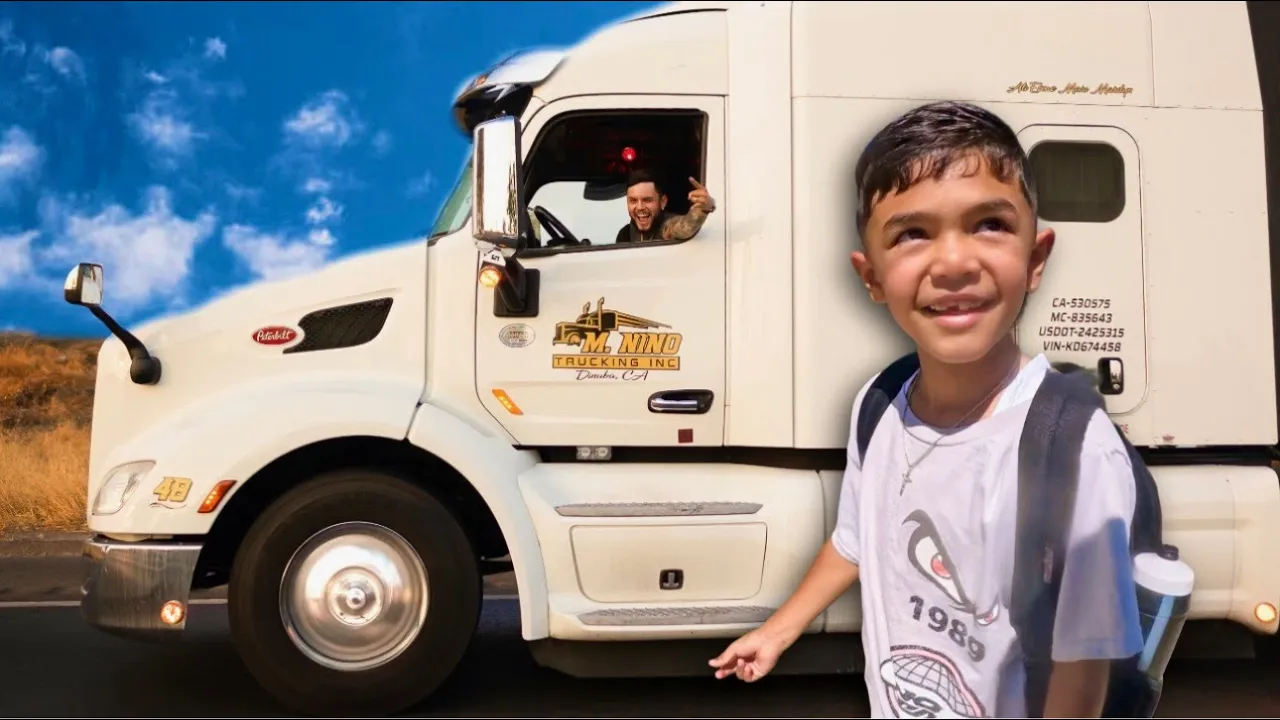 I Picked up My Son from his FIRST DAY of School in My Semi Truck *Then Surprised HIM*
