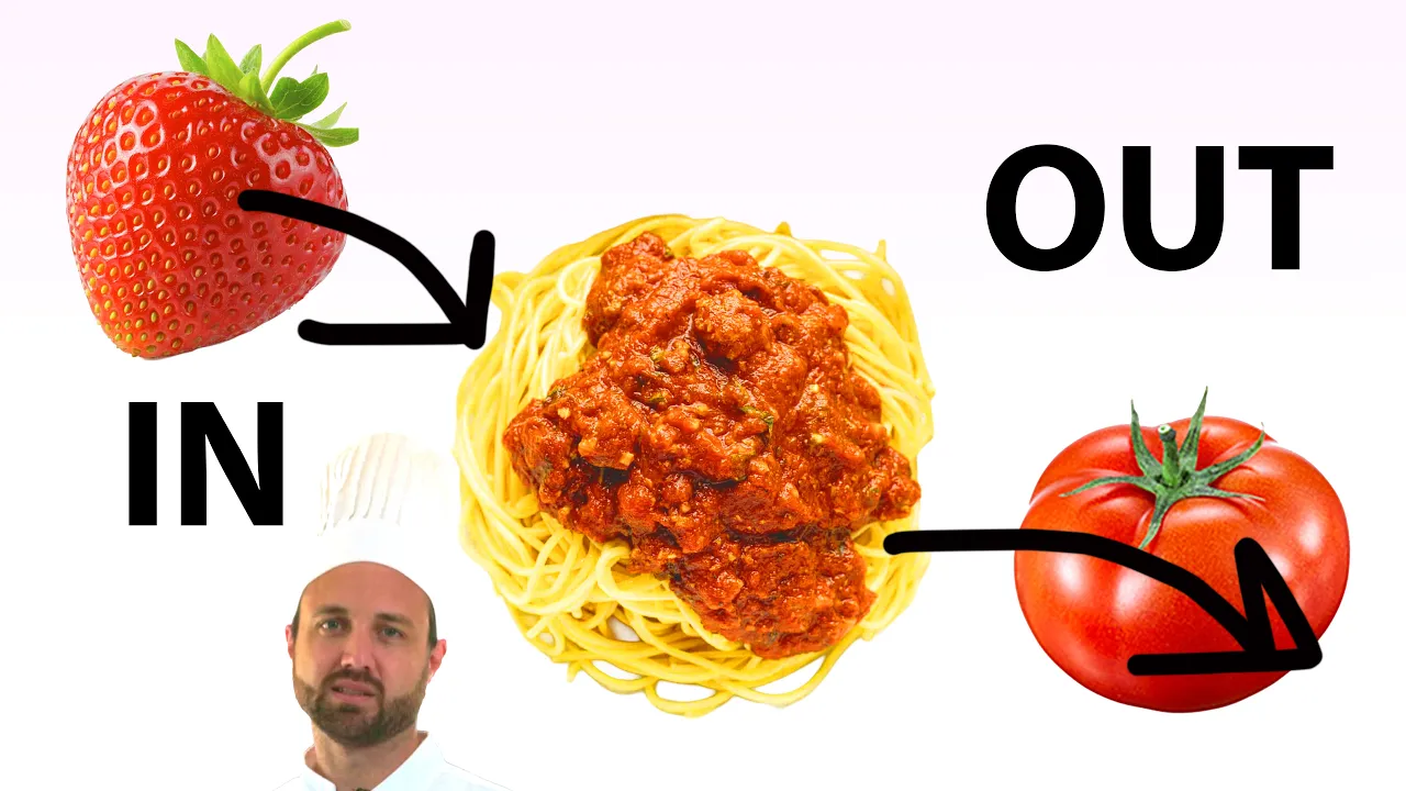 Insane spaghetti with strawbery instead of tomato