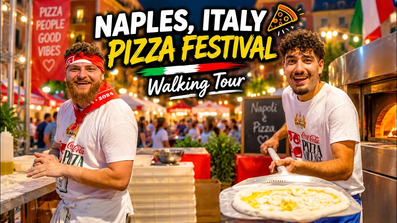 Italy's Biggest Pizza Festival Walking Tour - Coca-Cola Pizza Village 2026 - 4K - with Captions