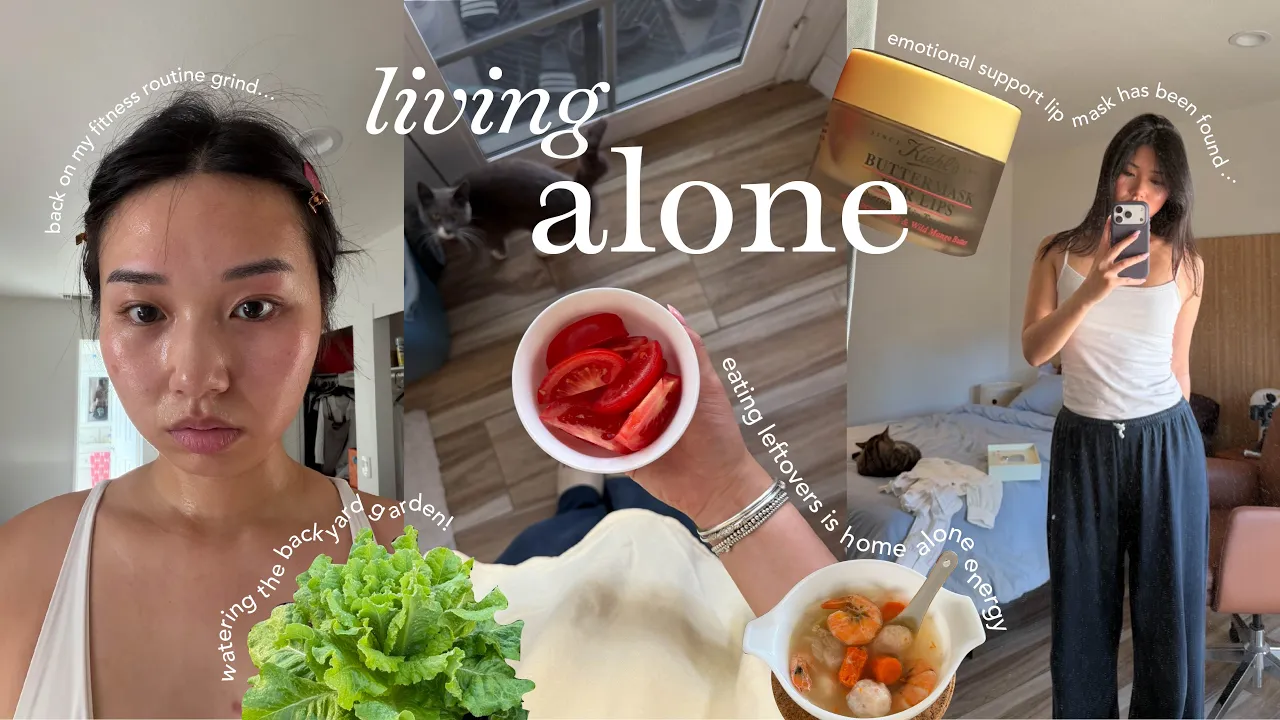 living alone again 🧺🧸 | gardening, business update, mental health, and skincare recs!