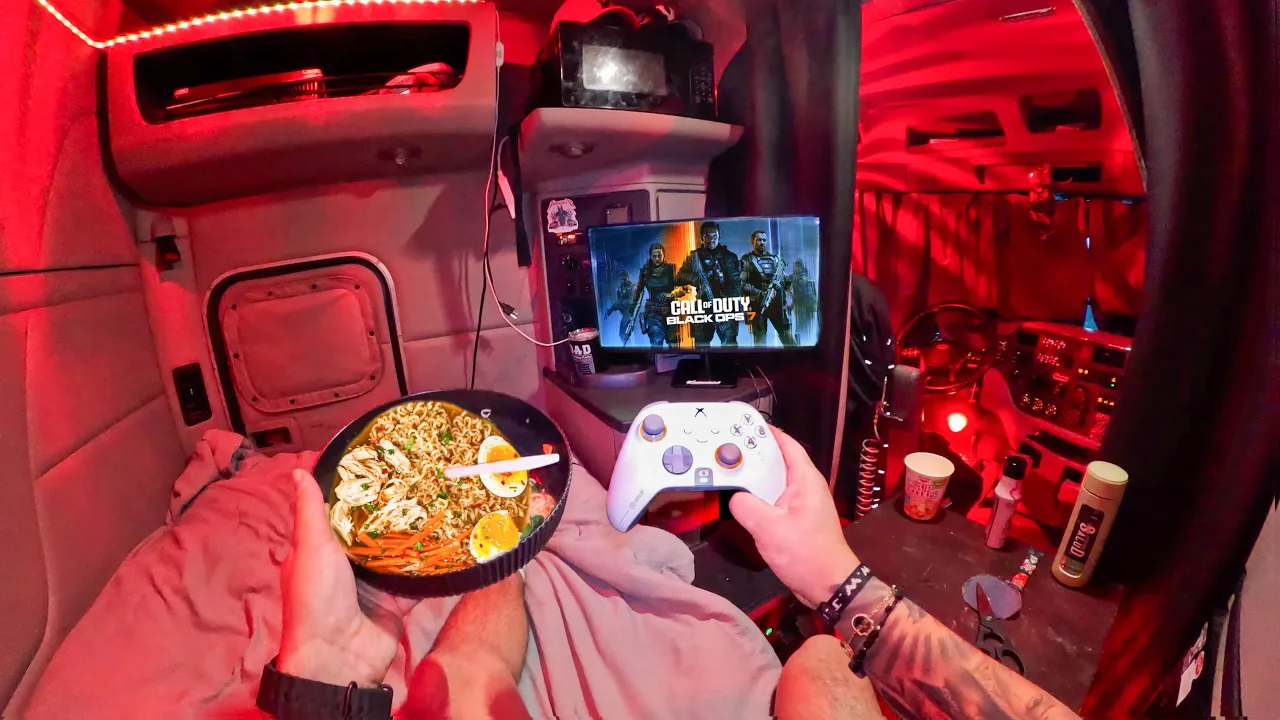 Luxury Overnight Truck Camping w/ My New Xbox