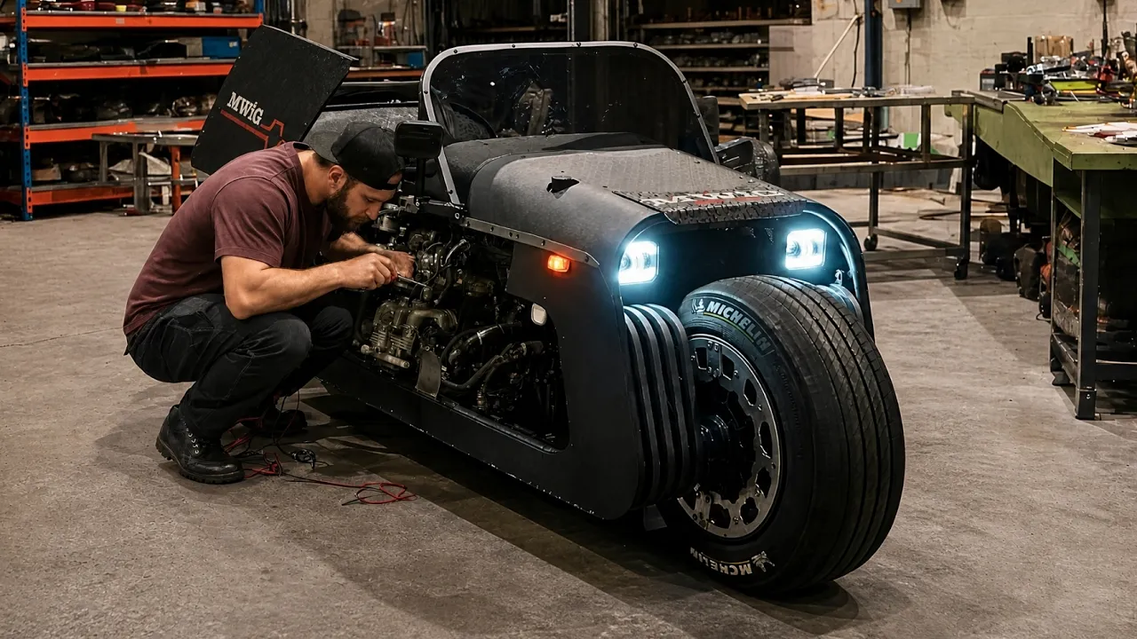 Man Builds A Futuristic Motorcycle From An Old Scooter | Garage Built By ‪@mwigmedia‬