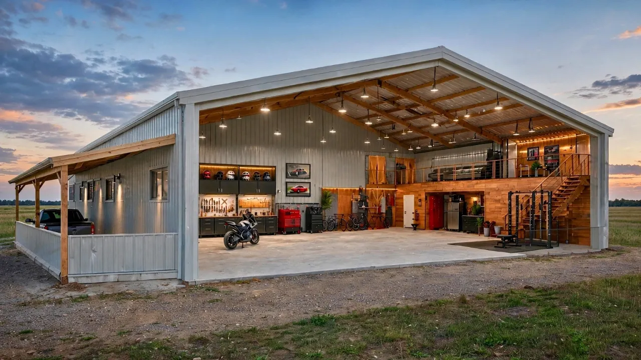 Man Builds Amazing DIY BARNDOMINIUM With PORCH | Start To Finish By @simplytinkerdad