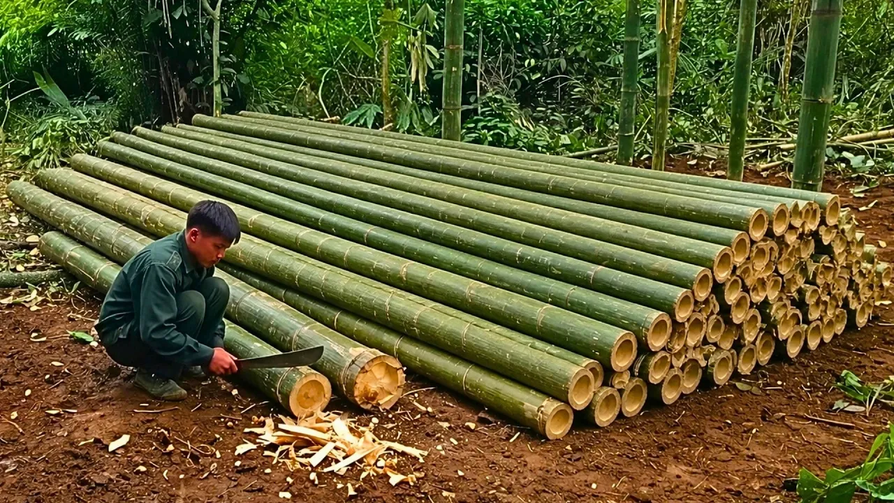Man Builds DIY Villa In The Jungle | Start To Finish By ‪@Mr.TBushcraft‬