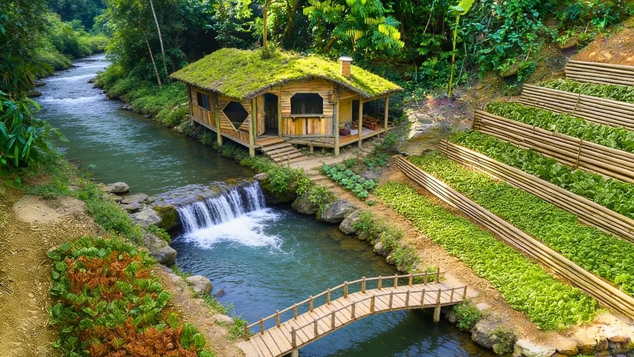 Man Spends 210 Days Building DREAM VILLA By River | Start To Finish By ‪@BushcraftFarm1‬