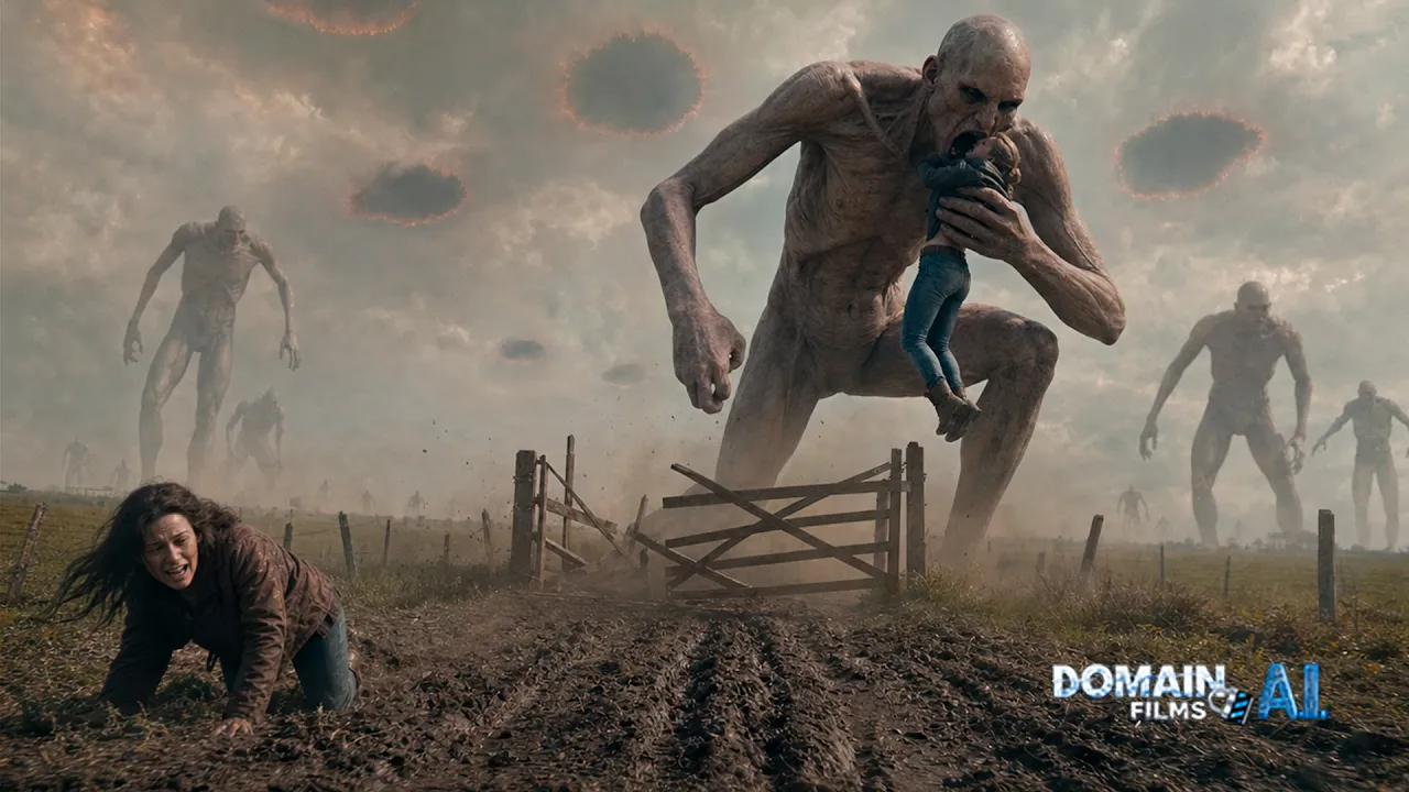 Millions of Terrible Giants Fall to Earth Through Holes in the Sky, Destroying Human Civilization