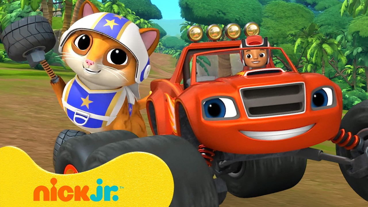 Monster Truck Blaze Makes Jumps in the Jungle With Stunt Kitty! | Blaze and the Monster Machines