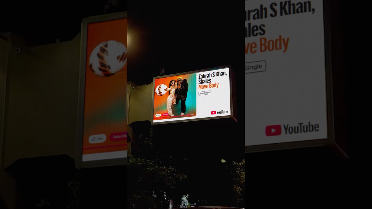 “Move Body”😍🔥 on YouTube Music DOOH | Zahrah S Khan, Skales, Sanjoy