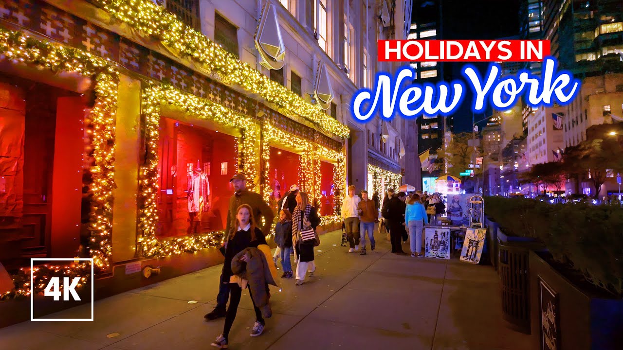 NEW YORK Holiday Season is almost here! 🎄 Evening Walking Tour NYC 4K