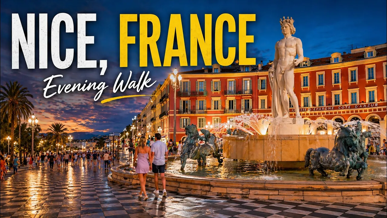 Nice, France 🇫🇷 Evening Walking Tour | Vieux Nice & Promenade des Anglais | 4K 60fps