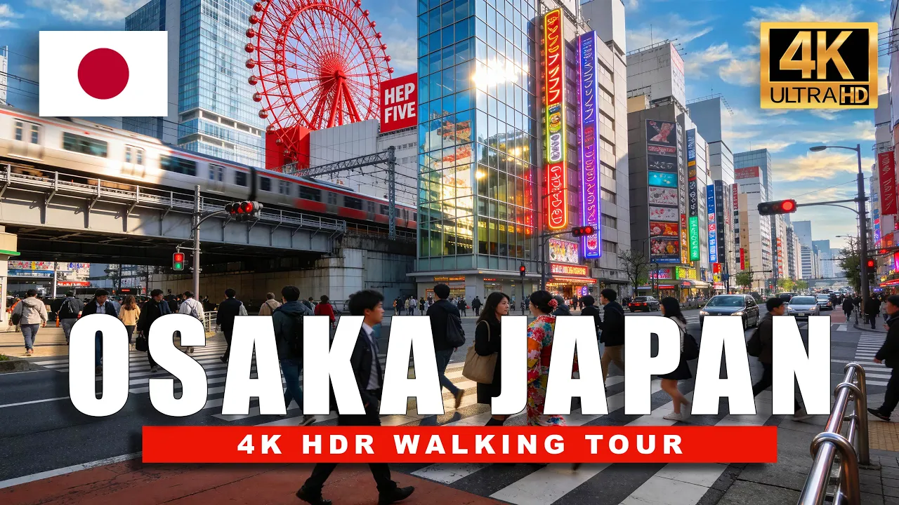 🇯🇵 OSAKA - Umeda Station JAPAN 4K WALKING TOUR Sunset & Night Life City Walk | 4K HDR - 60 fps