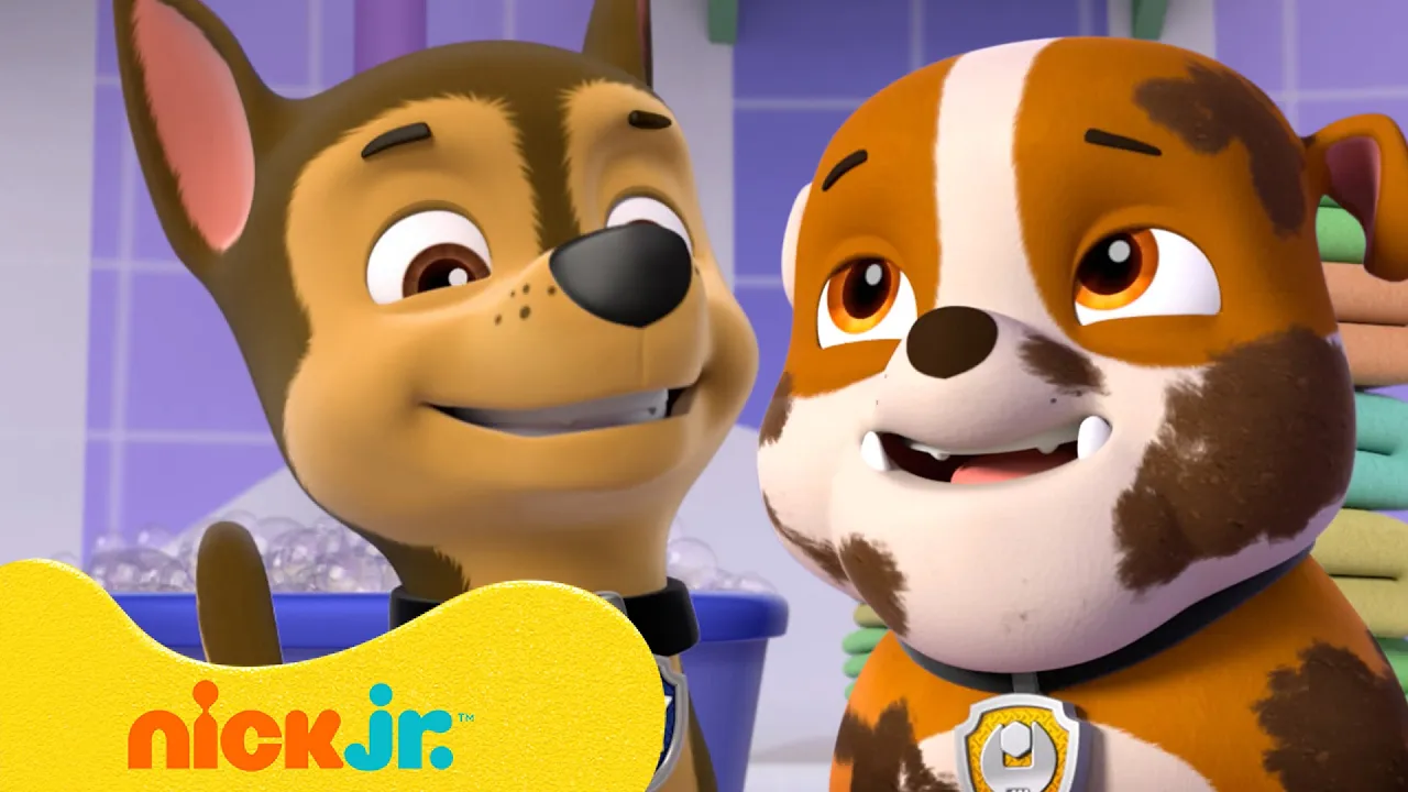PAW Patrol Bath Time 🛁 ft. Chase & Rubble | 10 Minute Compilation | Nick Jr.