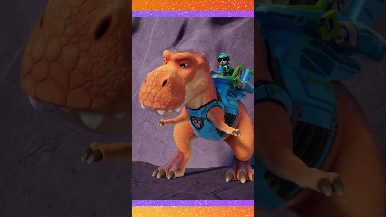 PAW Patrol crosses lava while riding dinosaurs! 🦖🔥