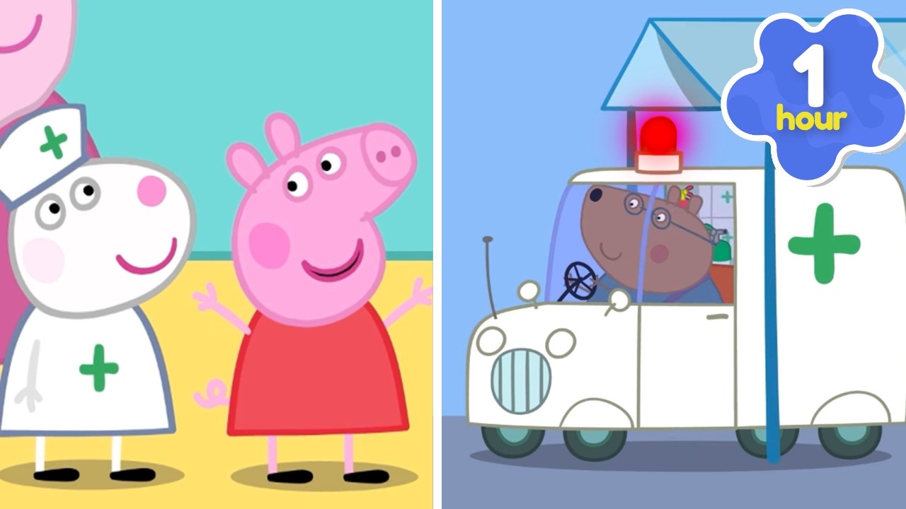 Peppa becomes a NURSE! 🚑💨 Learns about AMBULANCES! 🚑💨  Pig Full Episodes | 1 Hour