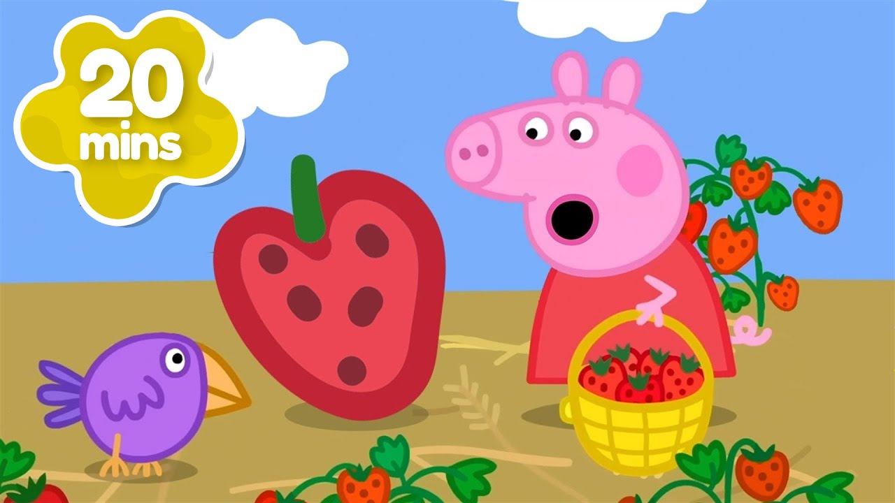 Peppa Finds a GIANT STRAWBERRY 🍓 Pick Your Own Fruit! 🍇 Peppa Pig Full Summer Episodes | 20 Minutes