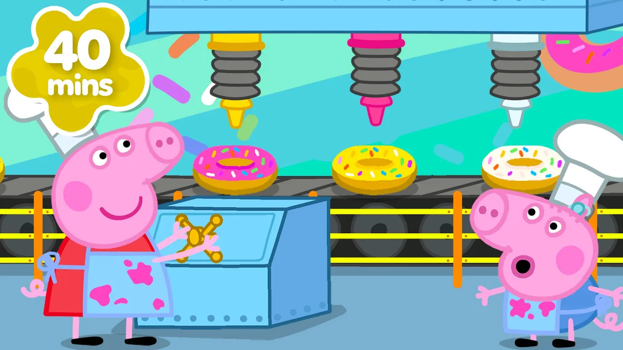 Peppa Pig Learns How to Make DONUTS! 🍩 Food Factory | BRAND NEW Peppa Pig Tales Episodes | 35 Mins