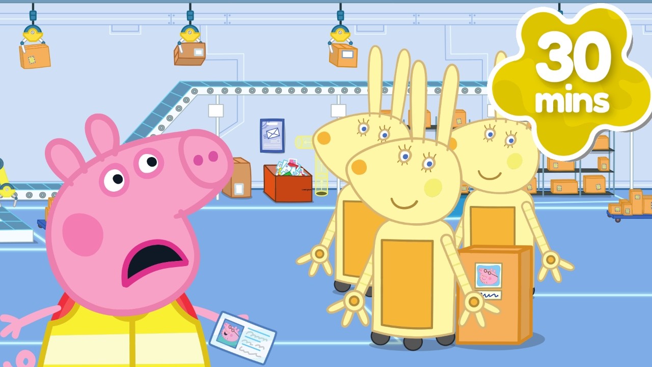 🤖 Peppa Visits a ROBOT Delivery Factory! 📦  BRAND NEW Peppa Pig Tales Episodes | 30 Minutes
