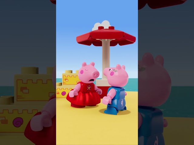 Peppa's Sandcastle DISASTER ⛱️🌊 #PeppaPig #Shorts #Summer #LEGODUPLO