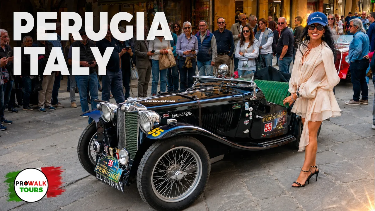 Perugia, Italy 🇮🇹 100 Vintage Cars Fill a Medieval City | Coppa della Perugina | 4K HDR