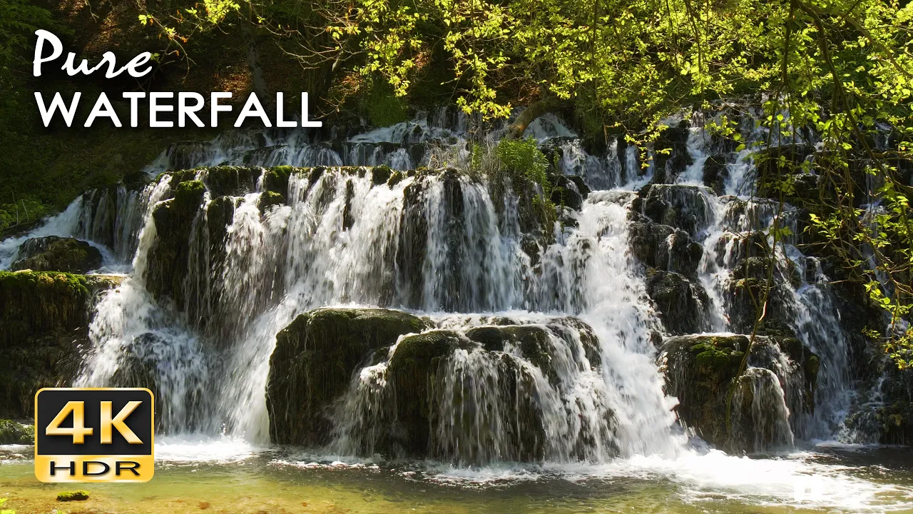 Pure Waterfall Sounds 🌿 10 Hours Natural White Noise for Sleep & Relaxation | 4K HDR