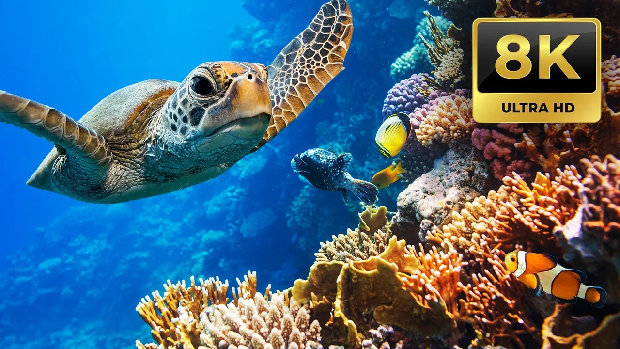 Rainbow Reef 3 - A Magical 8HR Underwater Journey in 8K