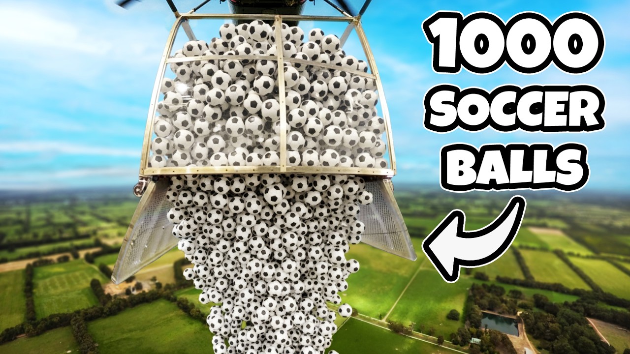 Raining Soccer Balls from 1000ft is CHAOS!