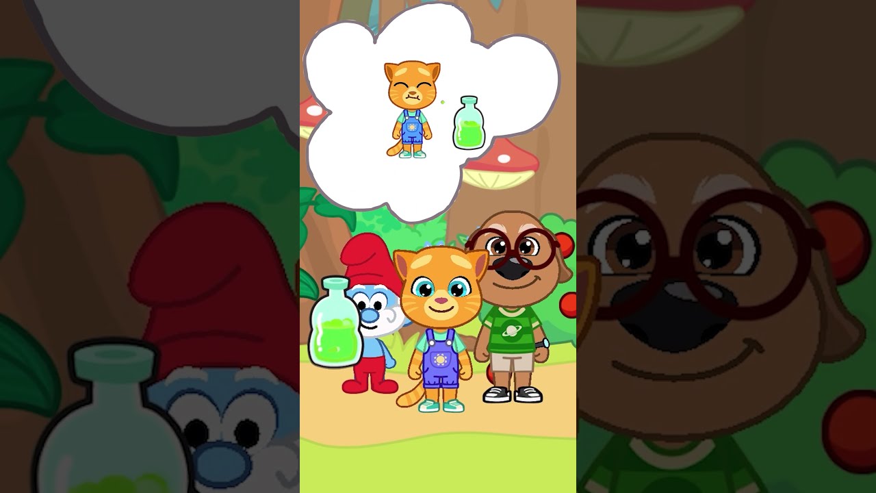 rate Ginger's disguise 😹 #TalkingTomFriendsWorld #Smurfs #TalkingGinger #Azrael