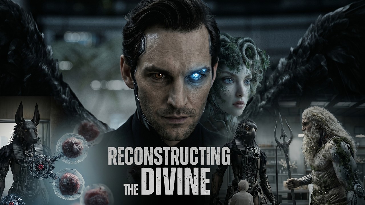 RECONSTRUCTING THE DIVINE. Sci-fi fantasy Thriller, Cyborg Gods and Devils created in a Laboratory