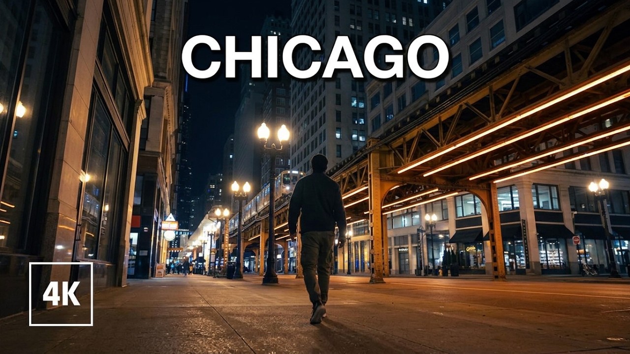 Relaxing Night Walk in CHICAGO 🏙️ Downtown The Loop Walking Tour 4K