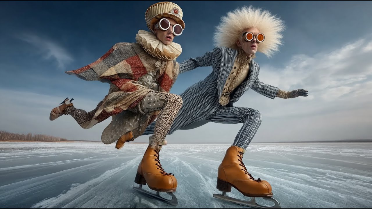 Retro-Futuristic AI Cinematic Video -Ice Skating | VE03 Animation + Suno - Kelly Boesch | 4K