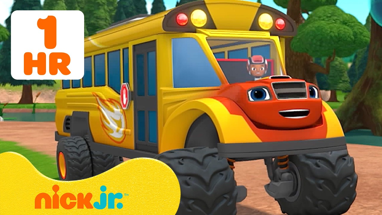 Ride Along with SCHOOL BUS Blaze and AJ! 🚌 | 60 Minutes | Blaze and the Monster Machines | Nick Jr.