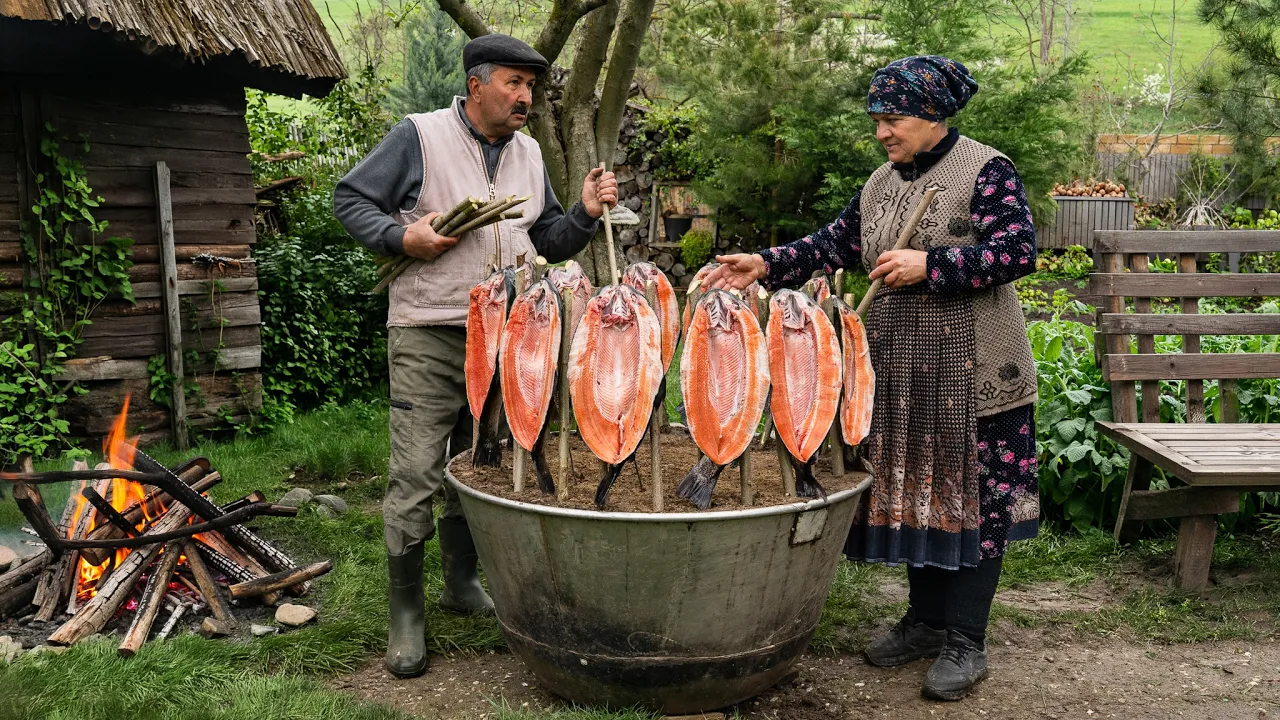 Rustic Cooking – River Trout Over an Open Flame 🐟🌾