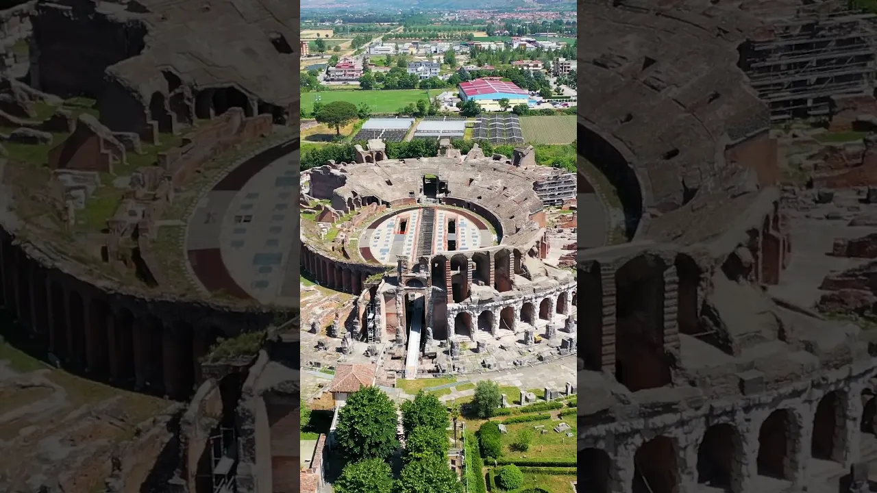 See the largest amphitheater in the world second only to the Colosseum in Rome! #dronefootage #Capua