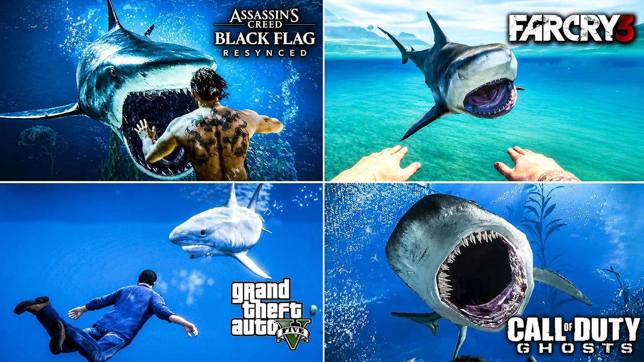 Shark Attacks in 25 Different Games