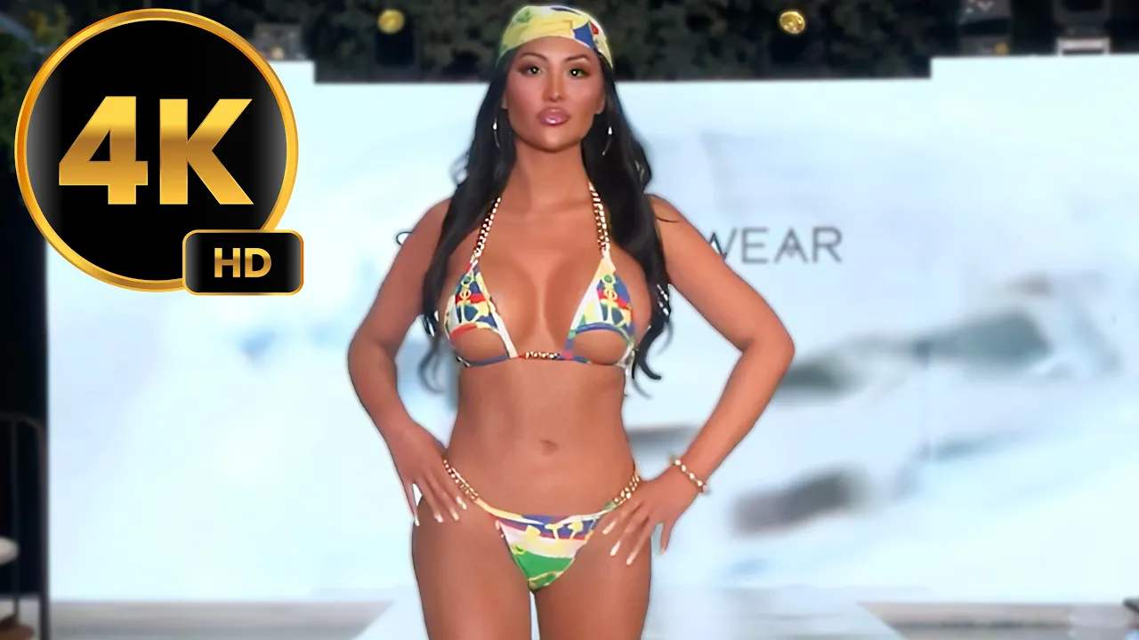 Slay Swimwear Runway At Miami Swim Week. 4K