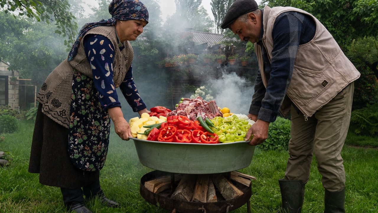 Slow-Cooked Whole Lamb with Garden Vegetables – Village Feast 🔥🌾