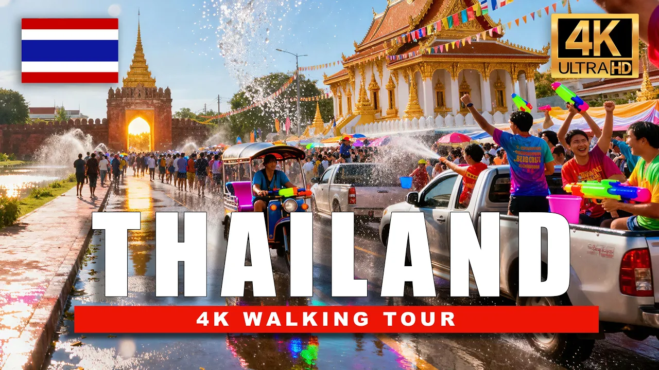Songkran Chiang Mai 4K Walk | You Will Get Soaked Here 💦 Thailand’s Craziest Street Party 🇹🇭