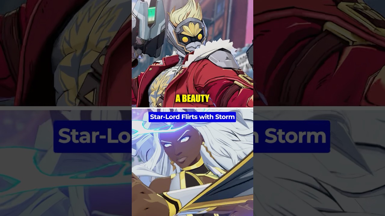 Star-Lord flirts with Storm in Marvel Tokon