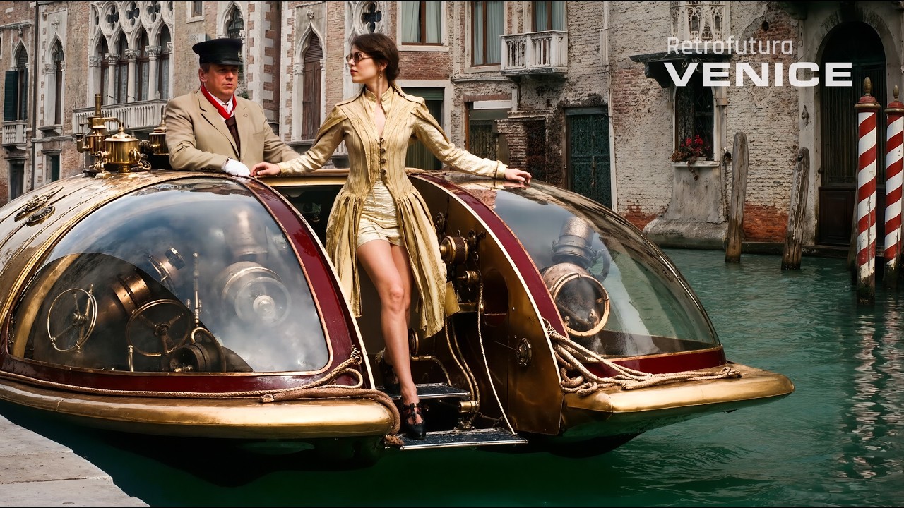 Steampunk Venice: A Retro-Future Journey —  Retrofutura AI 4k