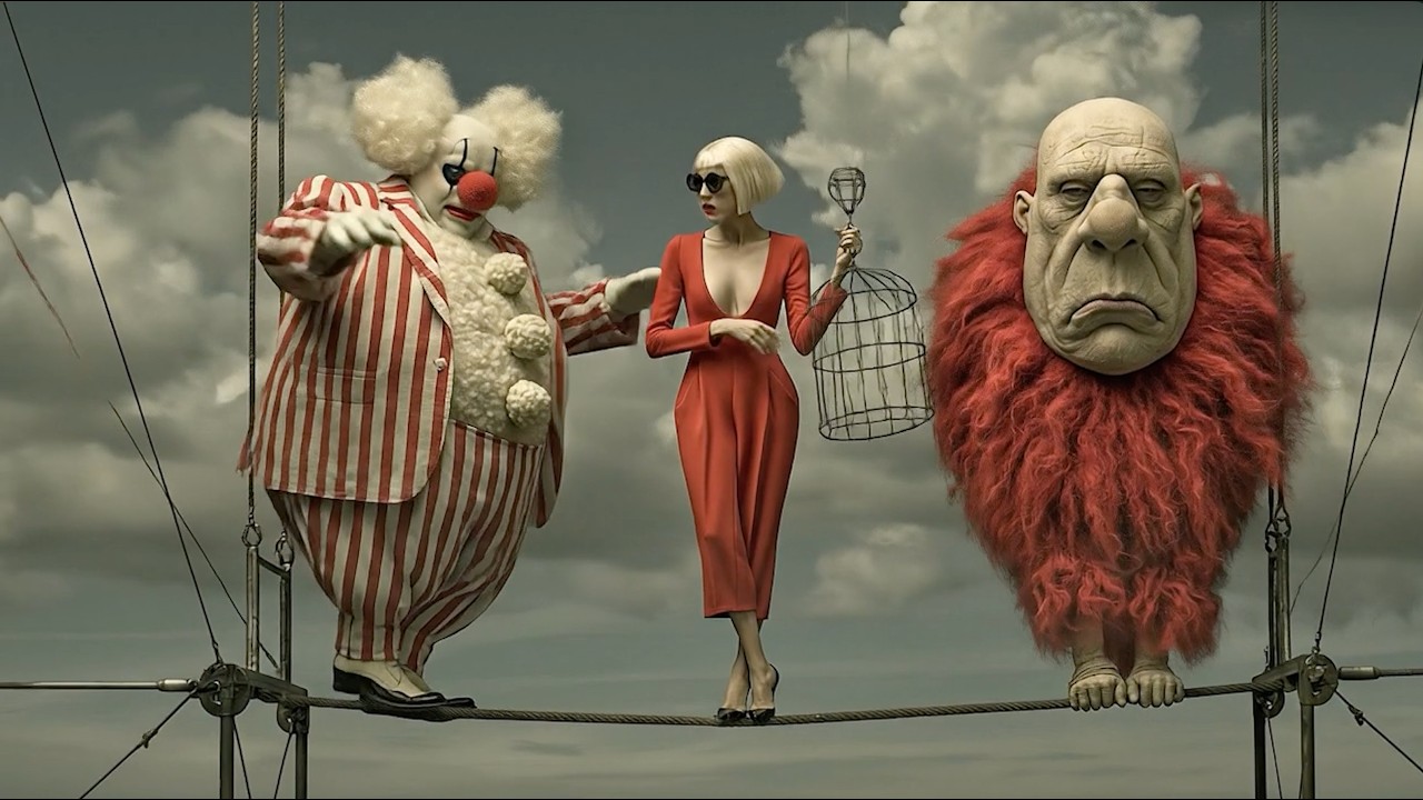 Surreal AI Circus - Man On The Trapeze | 4K