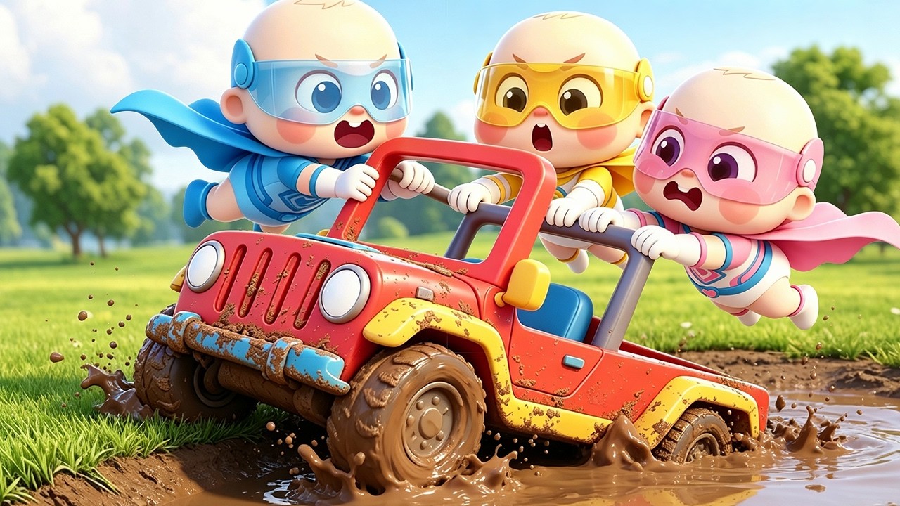 Ten Babies in the Mud | Learn Numbers 1 to 10 | Superhero Song | Kids Songs | BabyBus