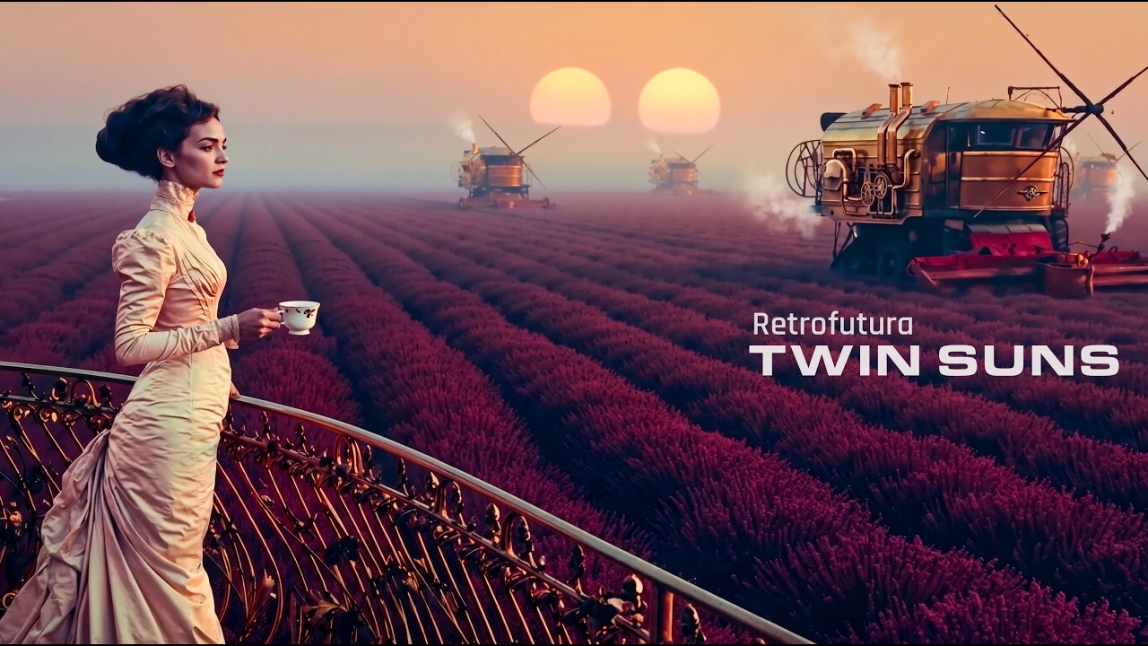 The Amber Harvesters: Dawn Voyage Beneath Twin Suns | AI 4K — Retrofutura