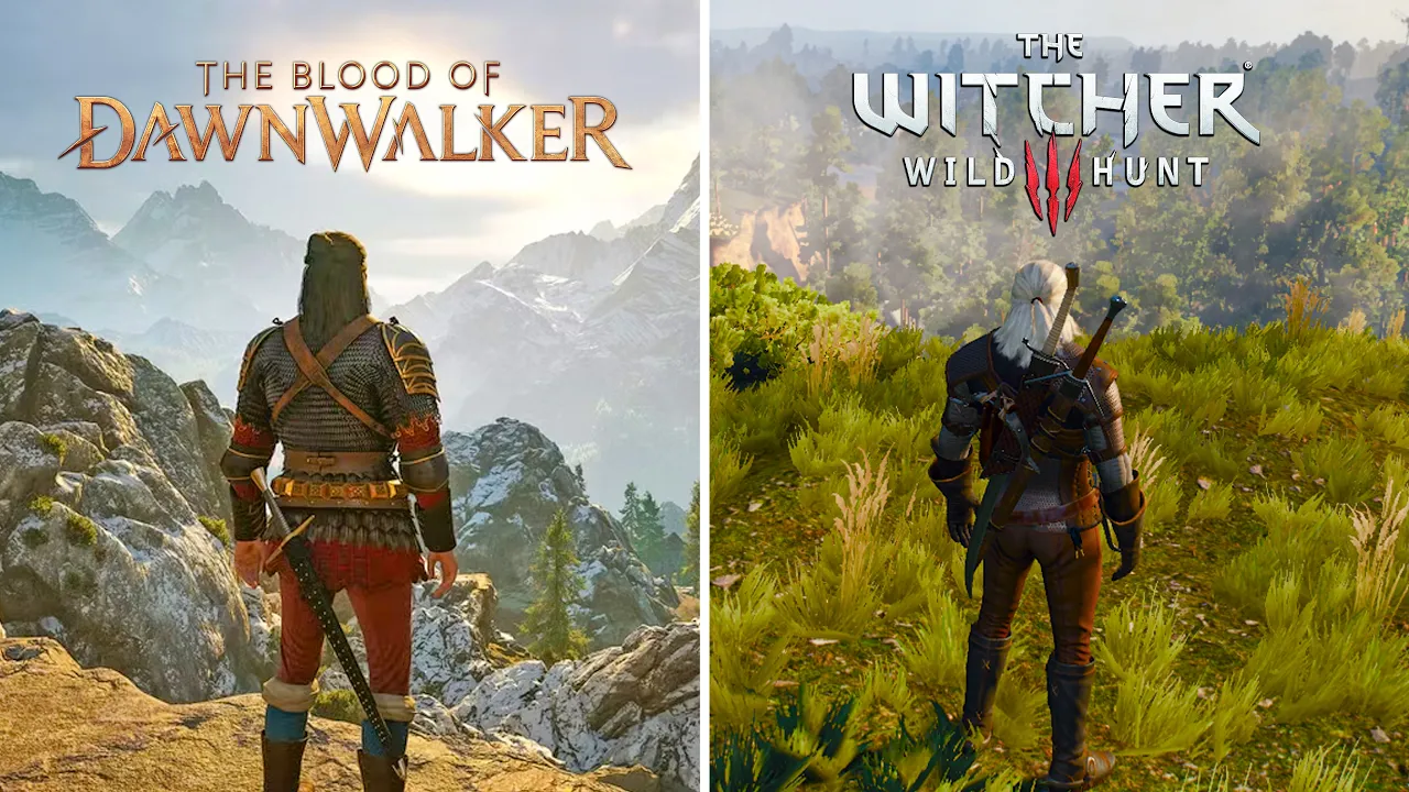 The Blood of Dawnwalker vs The Witcher 3 - Physics, Details & Graphics Comparison