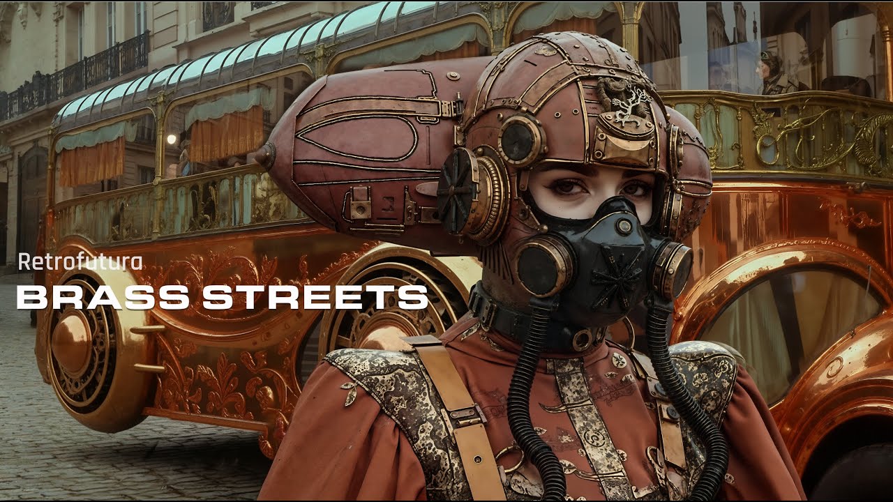 The Brass Streets: Roaring Steampunk City Vehicles | AI 4K —  Retrofutura