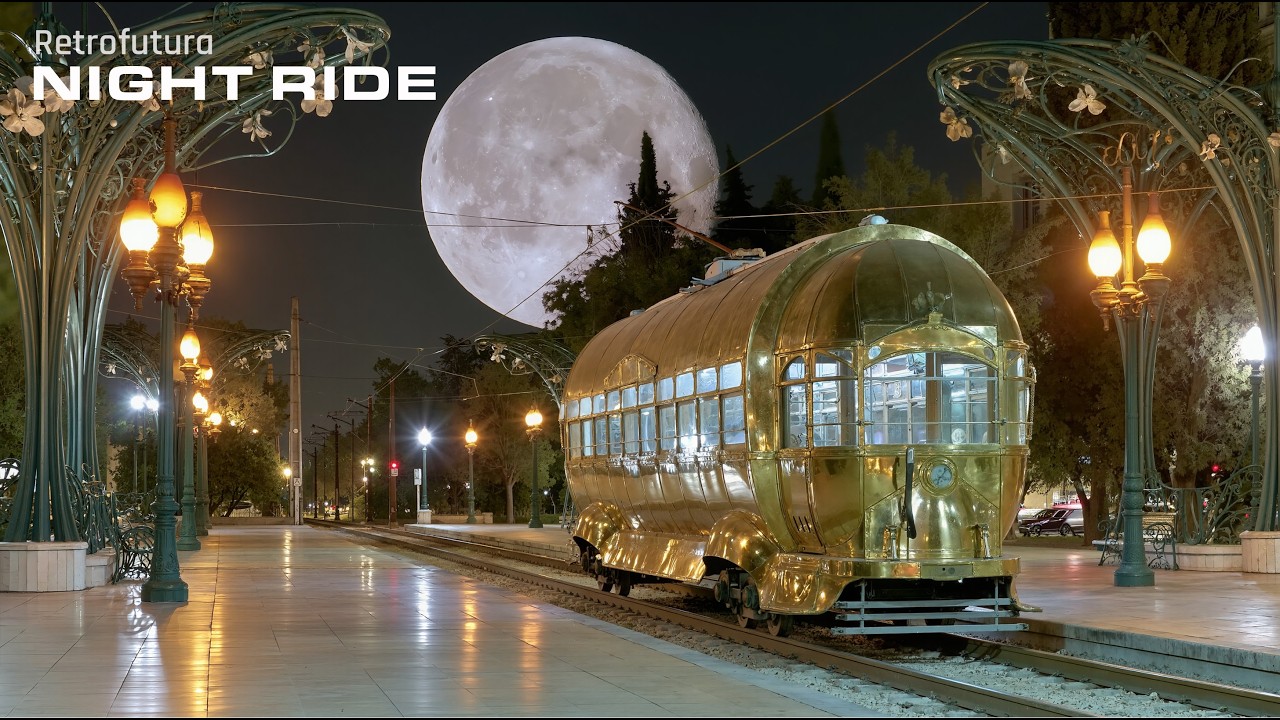 The Evening Tramways: Night Ride Across the Brass City | AI 4K — Retrofutura