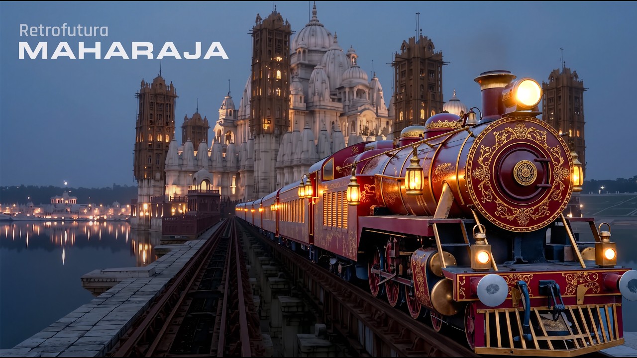 The Maharaja on Rails: A Steampunk Twilight Journey | AI 4K — Retrofutura